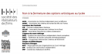 Communiqué de la Société des Réalisateurs de Films - Non à la fermeture des options artistiques au lycée